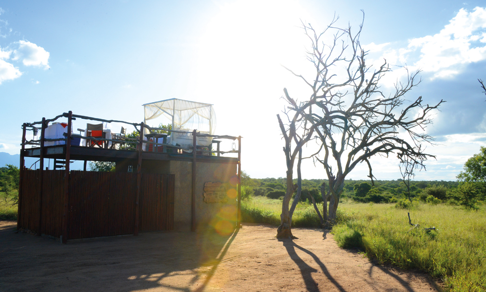 Midt ute på savannen, bare omgitt av gule enger og grønne trær, ligger den romantiske Løvehulen. Foto: Ronny Frimann