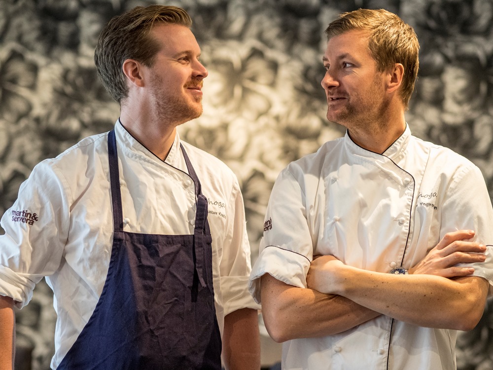 Gustav Knutsson og Niclas Yngvesson, de to kokkene bak Bhoga i Gøteborg beholdt sin ene stjerne i den anerkjente guiden. Foto: Frode Jensen/ Magasinet Reiselyst