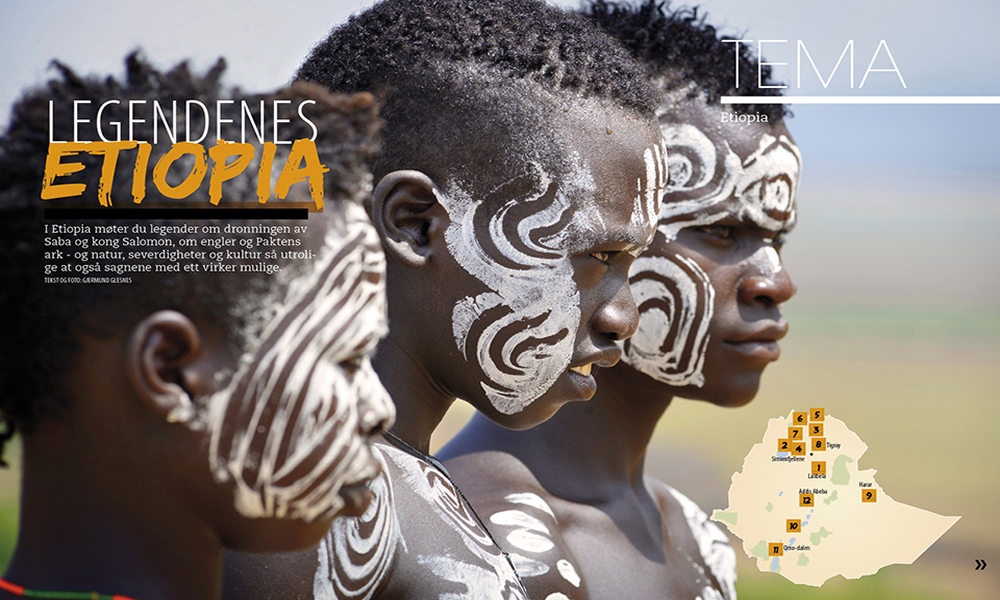 Vårt Etiopia-tema spenner seg over hele 21 sider med masse spennende stoff. 
