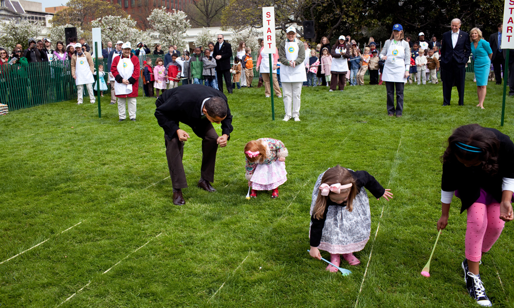  President Obama var med på eggerullingen i 2009. Foto: Wikimedia
