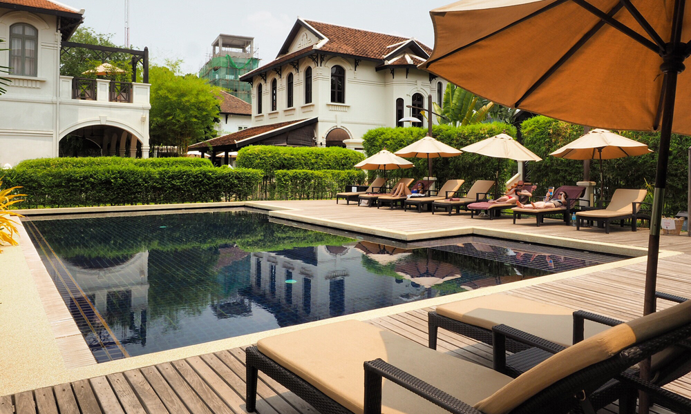 Etter et bad i bassenget på Hotell Ansara var vi klare for å bli kjent med Laos sin hovedstad.