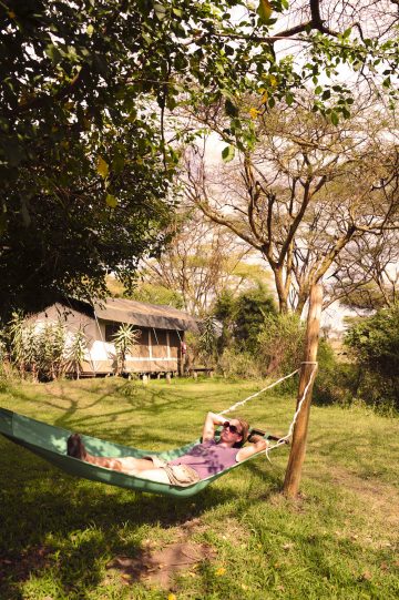 Behagelig: Safari i Kenya handler ikke bare om å komme seg opp om mårra'n. Foto: Ronny Frimann