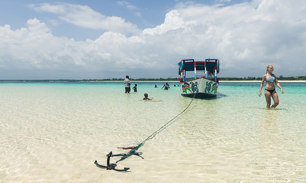 Vi stoppet på en sandbank. Foto: Stian Klo 